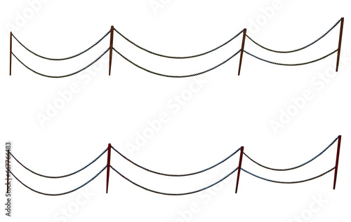 Twine fence , on a transparent background
