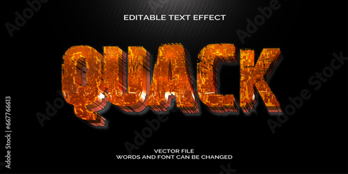 Free vector editable text effect quack, 3d font style