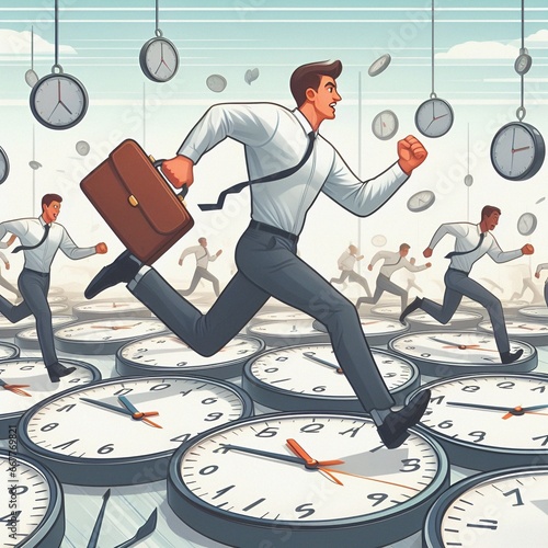 Planning time management and control concept for efficient and successful business profits illustration poster elements