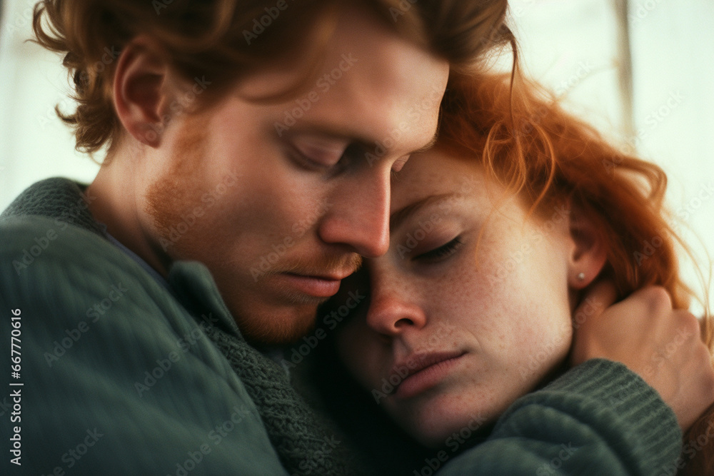 couple romantically embracing and leaning their faces against each other couple romantically embracing and leaning their faces against each other