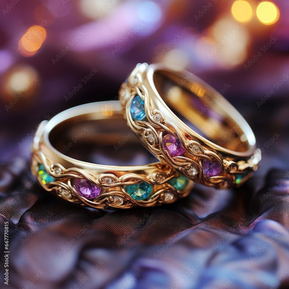 wedding rings on a black background wedding rings on a black background