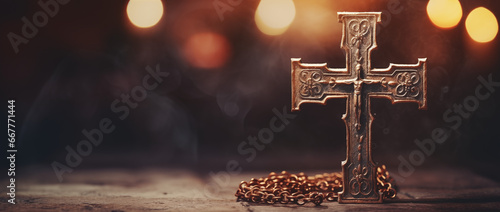 Cross on a dark background