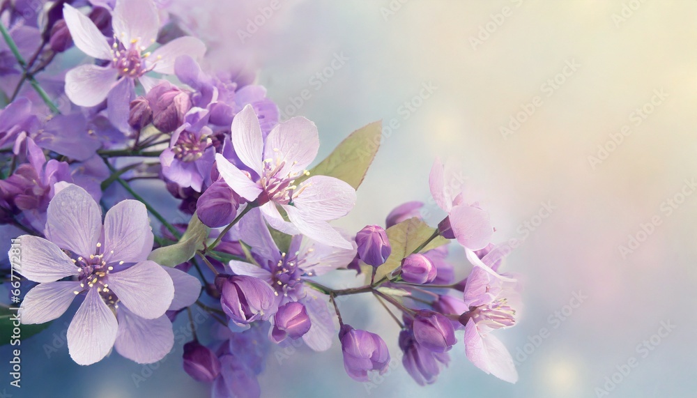 Obraz premium Lavender flowers in the garden in pastel colors
