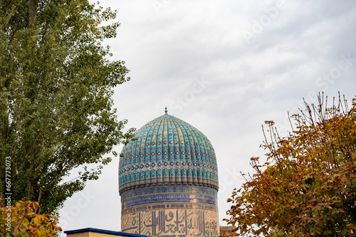 historical building in the Silk Road Uzbekistan Autumn season