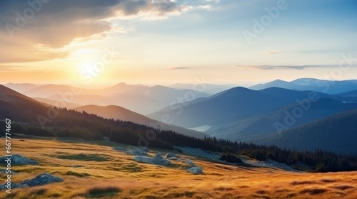 Wallpaper Mural Mountain landscape at sunset, Generative AI Torontodigital.ca