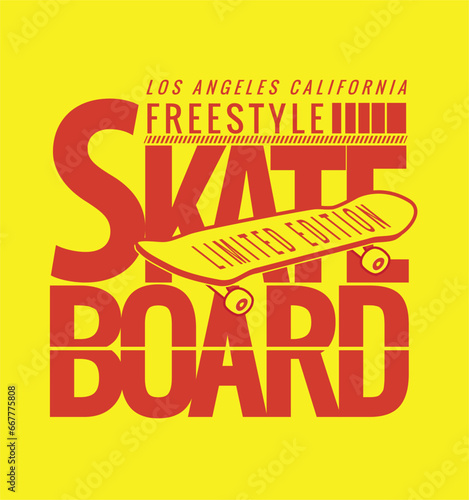 vector illustration of  skateboard theme . t shirt graphics