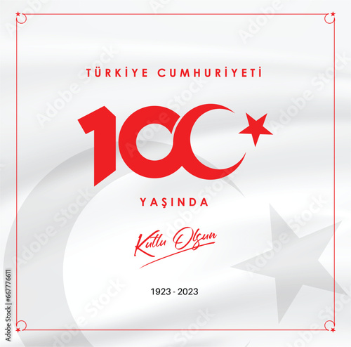 29th October our republic 100 years old. Vector graphic for design elements, 29 October, celebration design