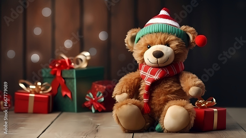 Christmas Bear Tadi Bear Background Wallpaper Poster PPT photo