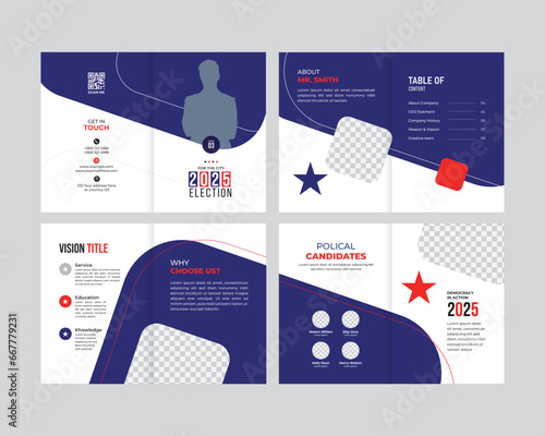 creative modern political election brochure layout vector design template  