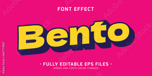 Vector playful doodle bento text effect editable font style