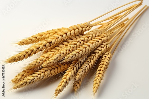 A clear and simple presentation of wheat against a white background