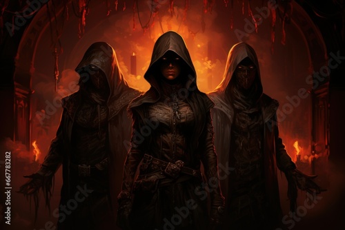 Shadowy assassins, trained in the art of stealth and infiltration - Generative AI