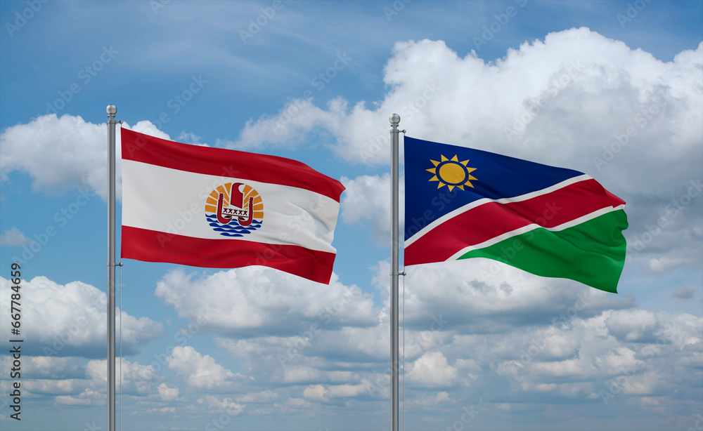 Namibia and French Polynesia, country relationship concept Namibia and French Polynesia, country relationship concept