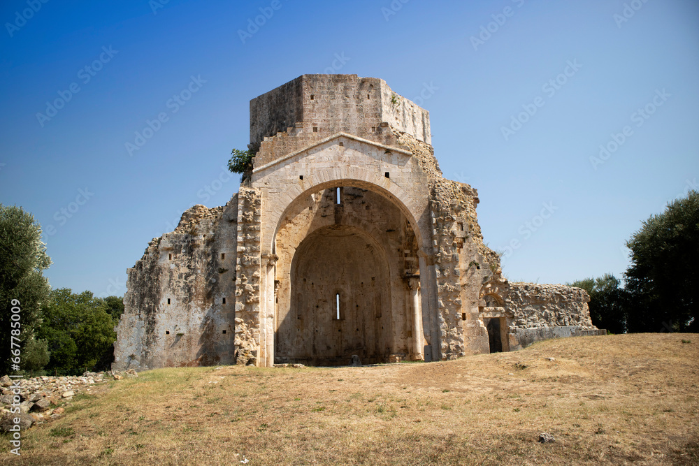 Photographic view of the Abbey of San Bruzio Tuscany