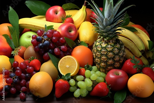 Exquisite tropical fruit assortment, a vivid taste of paradise