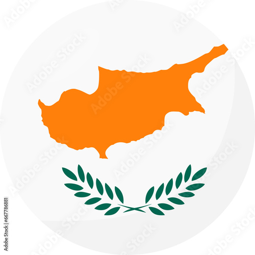 Cyprus flag circle 3D cartoon style.