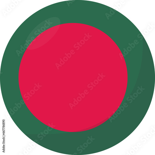 Bangladesh flag circle 3D cartoon style.