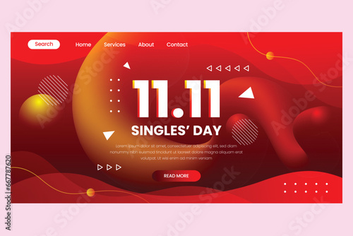 gradient single s day landing page template design vector illustration