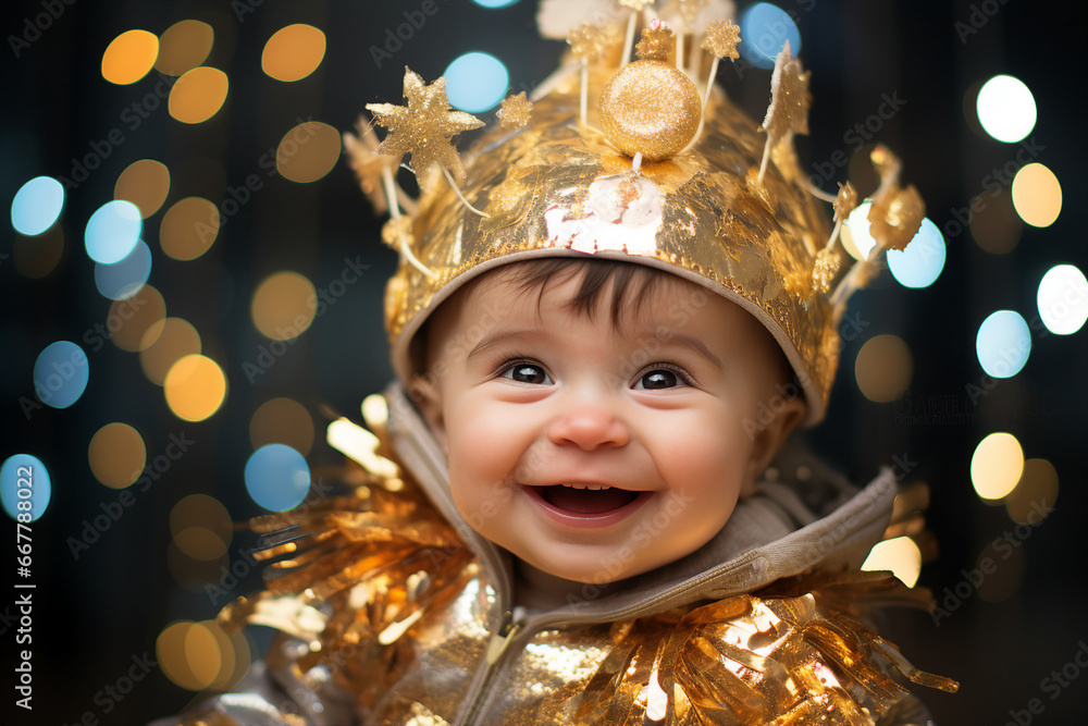 Generative AI closeup picture adorable little baby toddler age wearing
