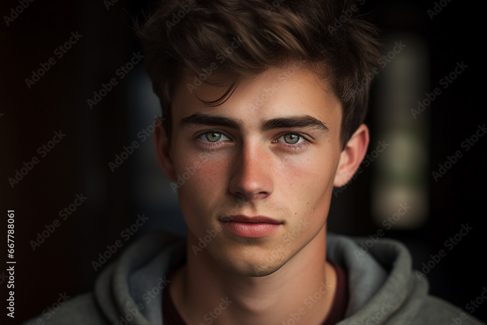 Photo image of handsome cool nice young man created with generative AI technology Photo image of handsome cool nice young man created with generative AI technology