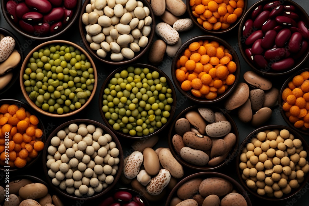 Various legumes and beans come together to create a harmonious assortment Various legumes and beans come together to create a harmonious assortment