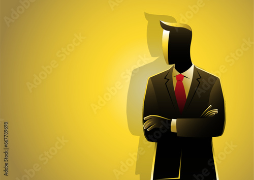 A businessman wearing suit with arms crossed
