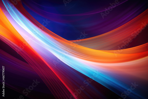 Spectacular Vibrant Motion Light Image. Soft Abstract Colorful Background. Ai Generated 