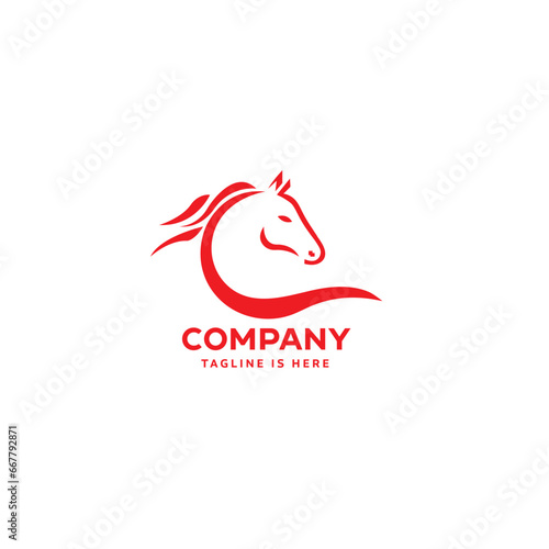 Capital Letter C with a Horse and Abstracts C letter Horse logo design