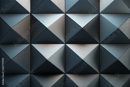 Wall background with diamond-shaped concrete tiles. Futuristic and polished 3D blocks with a tile wallpaper. 3D rendered image. Generative AI