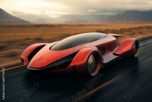 fast-moving, sleek vehicle. Generative AI