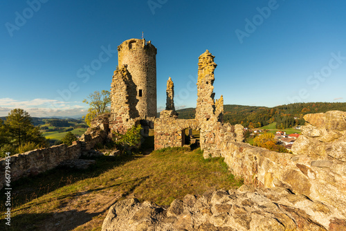 Burgruine Waxenberg im Spätherbst Oberösterreich  photo