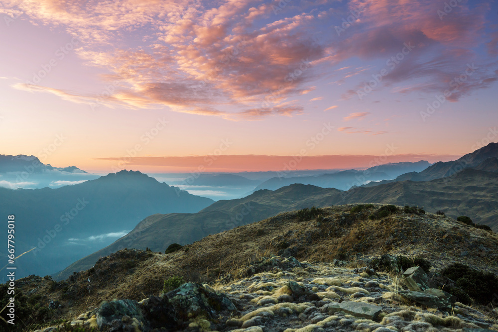 Fototapeta premium Mountains on sunrise