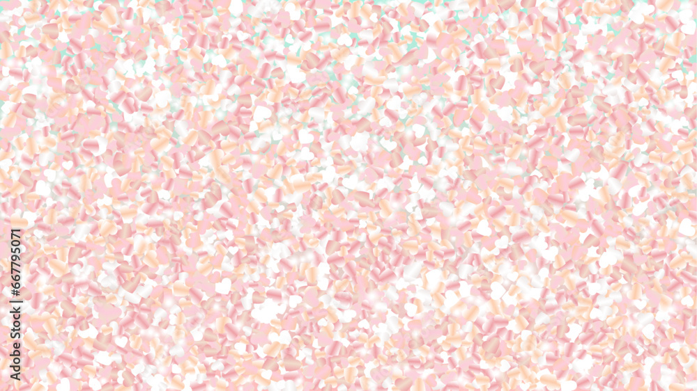 Realistic Background with Confetti of Hearts Glitter Particles. St. Valentine Day. Celebration pattern. Light Spots. Explosion of Confetti. Glitter Vector Illustration. Design for Banner. Realistic Background with Confetti of Hearts Glitter Particles. St. Valentine Day. Celebration pattern. Light Spots. Explosion of Confetti. Glitter Vector Illustration. Design for Banner.