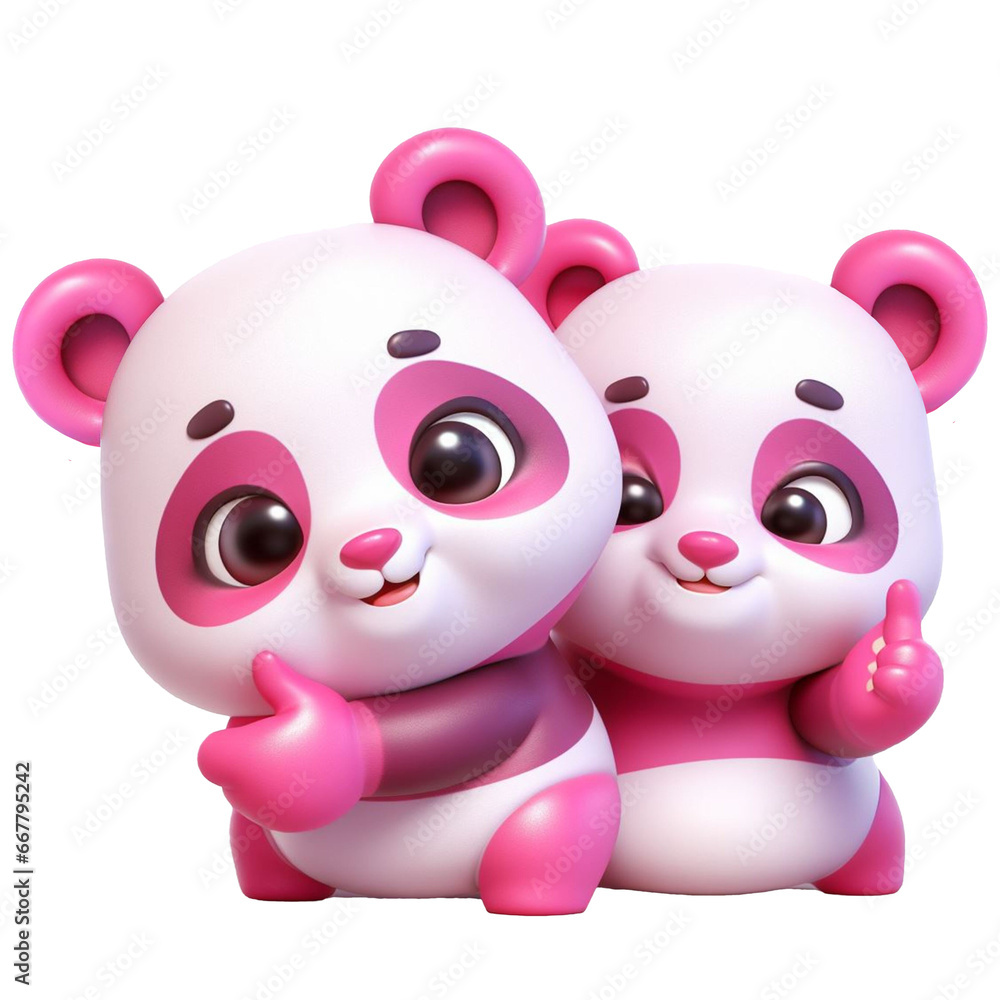 Naklejka premium Panda 3D