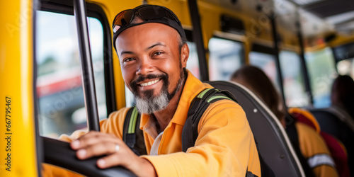 A Drive Towards Education: School Bus Driver's Daily Dedication.