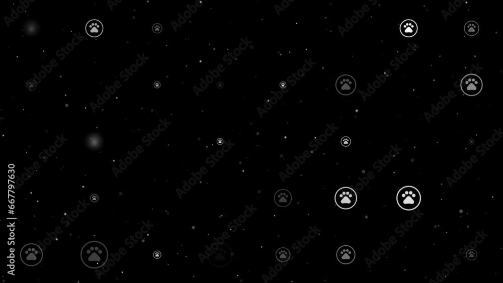 Template animation of evenly spaced furry gender symbols of different sizes and opacity. Animation of transparency and size. Seamless looped 4k animation on black background with stars Template animation of evenly spaced furry gender symbols of different sizes and opacity. Animation of transparency and size. Seamless looped 4k animation on black background with stars
