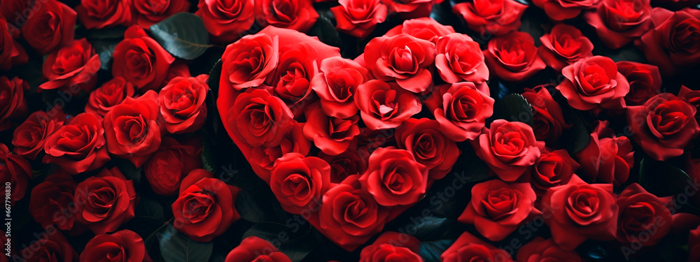 Heart of red roses. Generative AI, Heart of red roses. Generative AI,