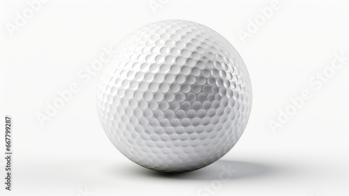 High-Quality Golf Ball Close-Up on White Background