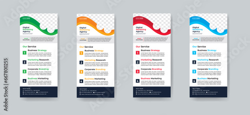 Modern creative corporate business dl flyer or rack card layout concept background flyer brochure cover template for grow up your business to the next level