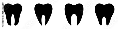 Healthy tooth icons set. Medical logo design. Dental symbol