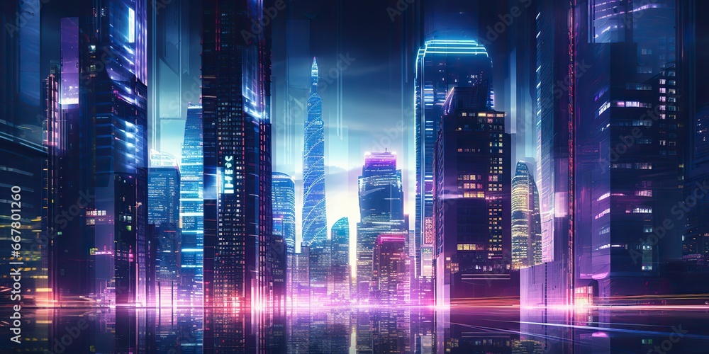 Ai Generated Ai Generative Neone Glowing Pink Purple City Urban Future Background Landscape Ai Generated Ai Generative Neone Glowing Pink Purple City Urban Future Background Landscape
