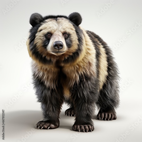 Andean Bear, Cartoon 3D , Isolated On White Background 