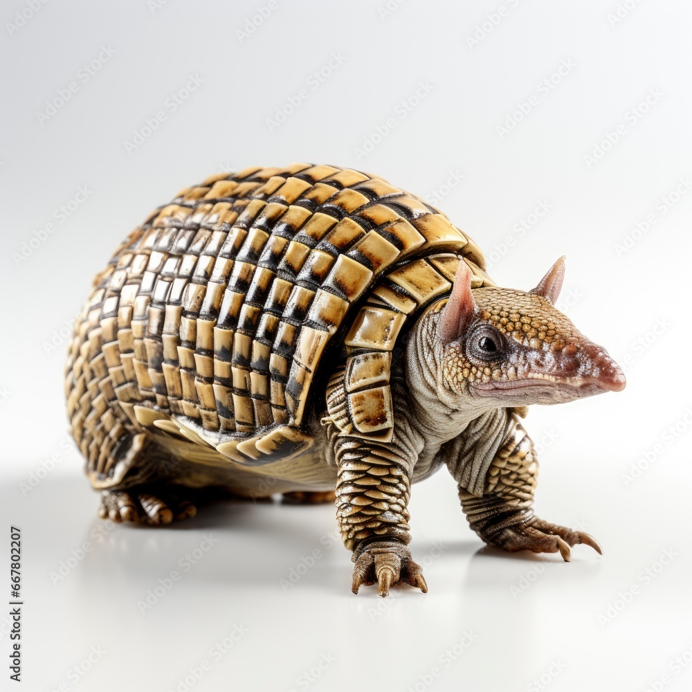 Fototapeta premium Armadillo , Cartoon 3D , Isolated On White Background