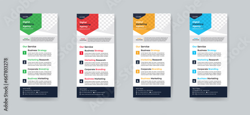Modern creative corporate business dl flyer or rack card layout concept background flyer brochure cover template for grow up your business to the next level