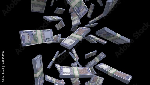 Monetary Indian Rupee Rain: Rs 100 Banknotes Falling