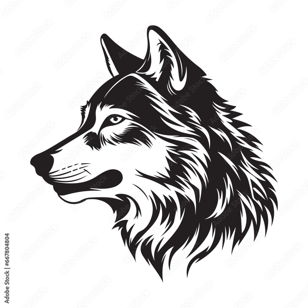 Wolf Head Vector Image, Icon and Graphics