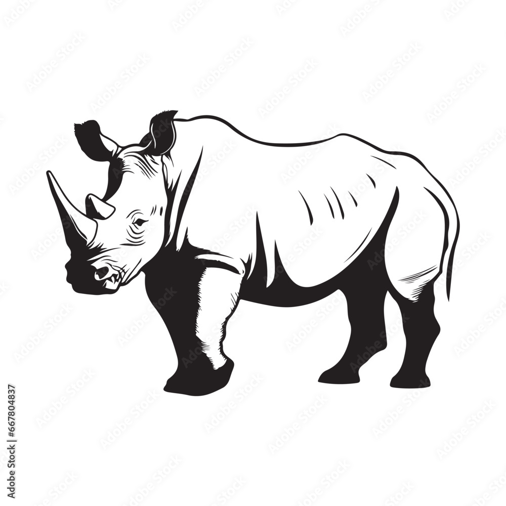 Rhinoceros Vector Image, Art, Design, illustration