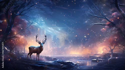 Christmas deer background wallpaper poster PPT © ma