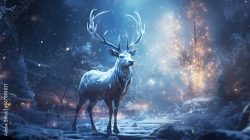 Christmas deer background wallpaper poster PPT © ma