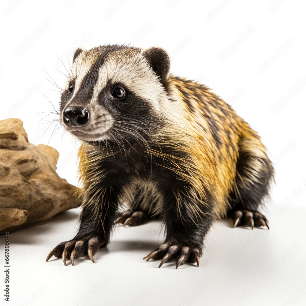 Honey Badger , Cartoon 3D , Isolated On White Background Honey Badger , Cartoon 3D , Isolated On White Background